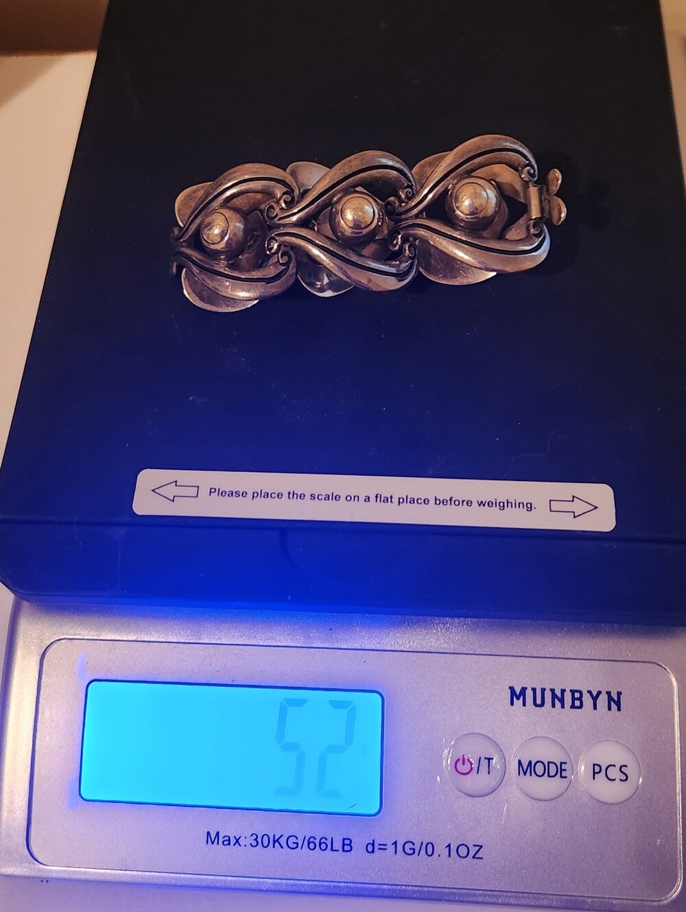 SIGNED R.RIVERA TAXCO STERLING SILVER MID CENTURY BOX CLASP PANEL BRACELET 52 G - Picture 10 of 10